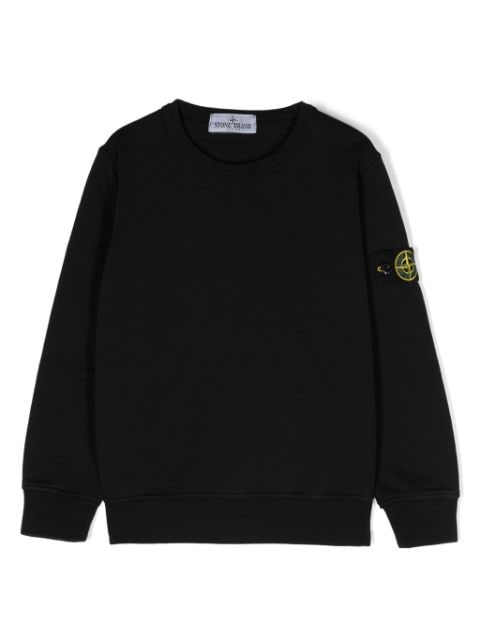 Stone Island Junior Compass-badge cotton sweatshirt