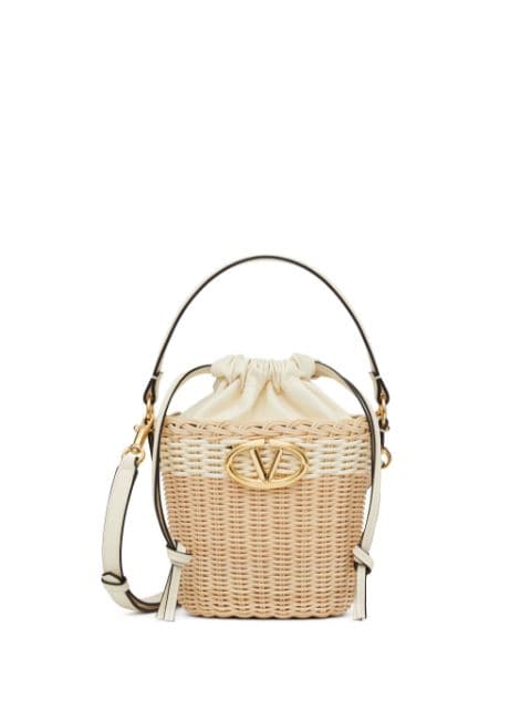 Valentino Garavani VLogo Signature wicker bucket bag