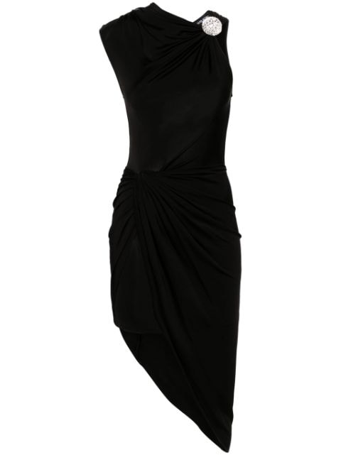 David Koma satin draped midi dress