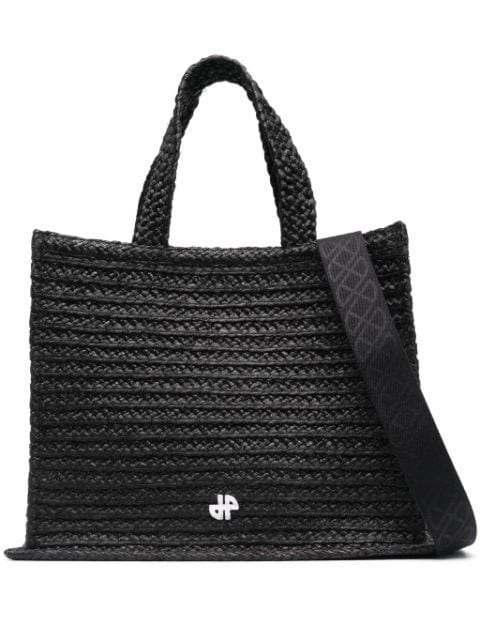 Patou large JP raffia tote bag