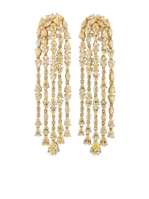 Anabela Chan aretes Cascade en oro amarillo de 18kt con diamantes