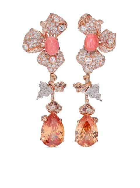 Anabela Chan aretes Orchid en oro rosa vermeil de 18kt con citrino y diamante