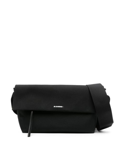 Jil Sander logo-print canvas messenger bag