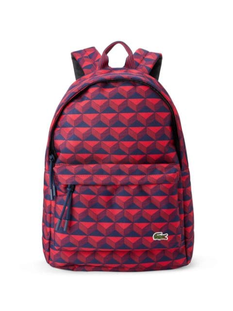 Lacoste geometric-print logo-appliqué backpack