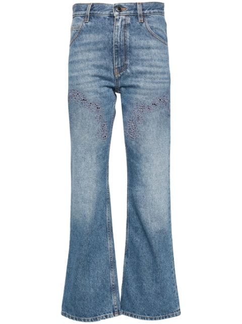 Chloé guipure-detail bootcut jeans