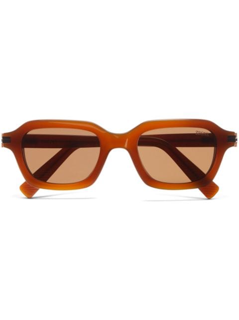 Zegna Óculos de sol quadrado com lentes coloridas