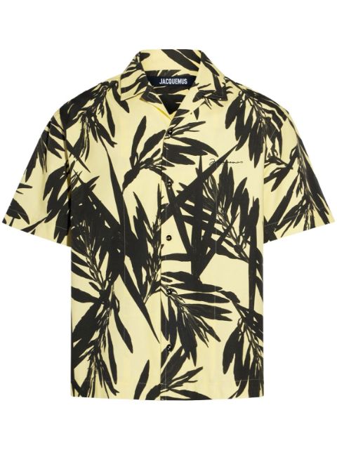 Jacquemus camisa manga corta con palmeras estampadas