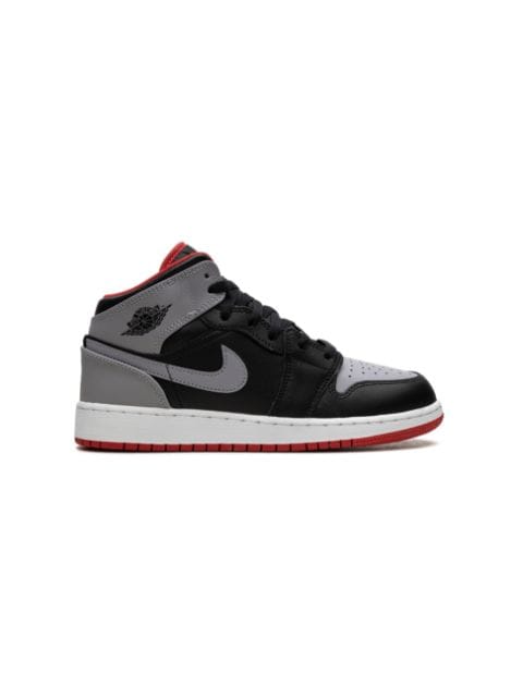 Jordan Kids Air Jordan 1 Mid "Black/Grey/Red" sneakers