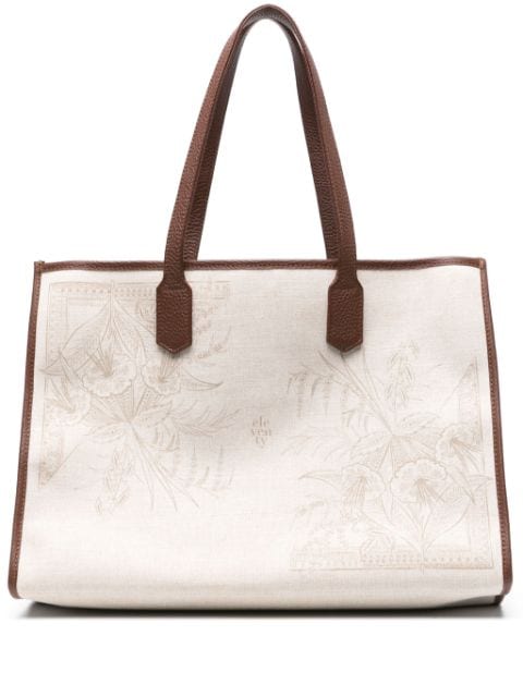 Eleventy floral-print canvas tote bag