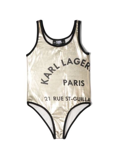 Karl Lagerfeld Kids bañador con efecto metalizado