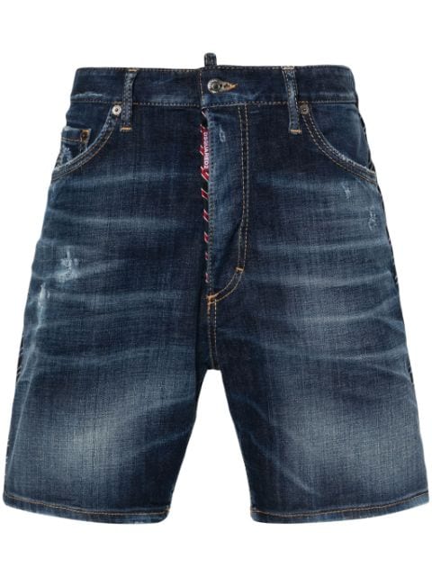 DSQUARED2 Dark Easy Ripped Wash Marine shorts