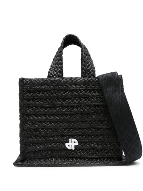 Patou small JP raffia tote bag