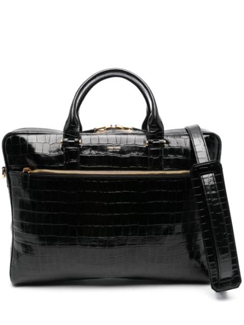 TOM FORD logo-stamp laptop bag 