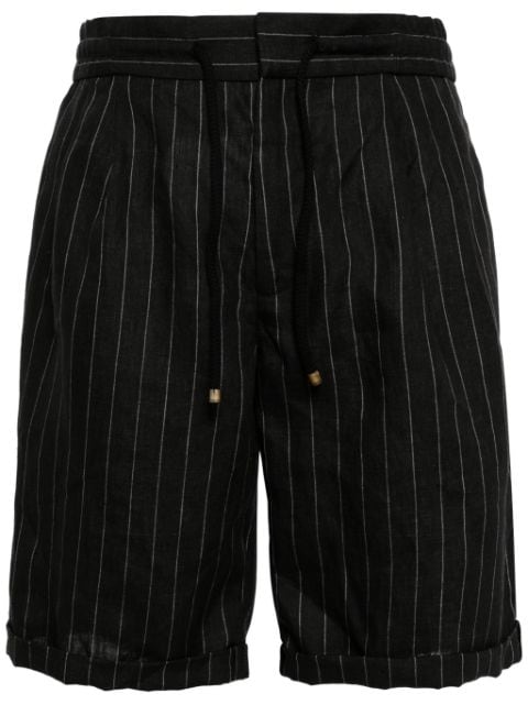 Brunello Cucinelli pinstripe linen shorts