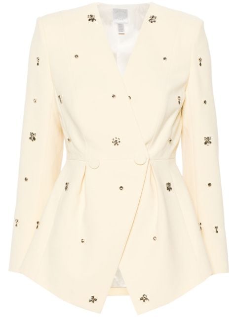 Huishan Zhang Milo crystal-embellished crepe blazer