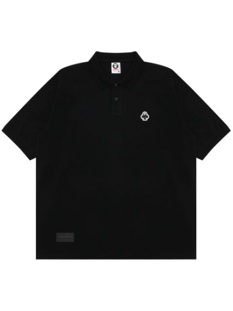 AAPE BY *A BATHING APE® logo-appliquéd cotton polo shirt