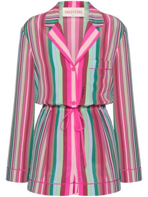 Valentino Garavani striped silk playsuit