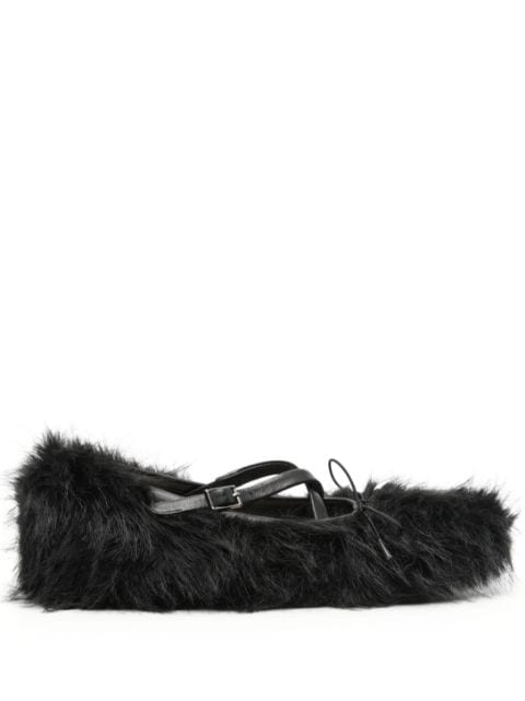 Simone Rocha faux-fur ballet flats