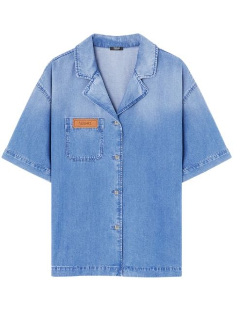 Versace notched-collar denim shirt