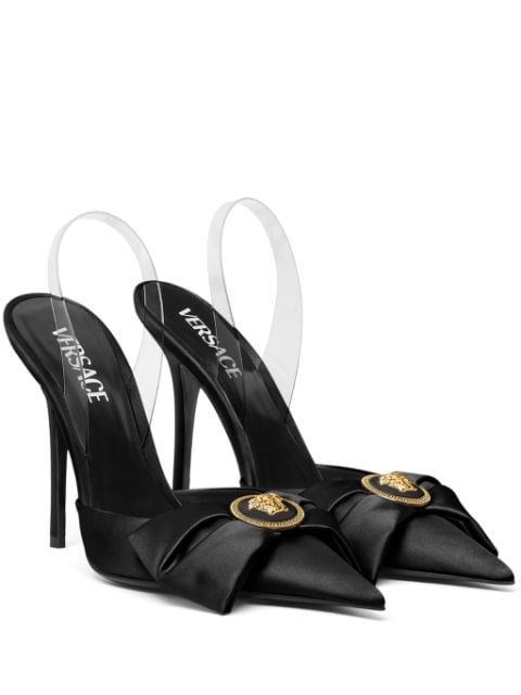 Versace Alia 110mm satin slingback pumps