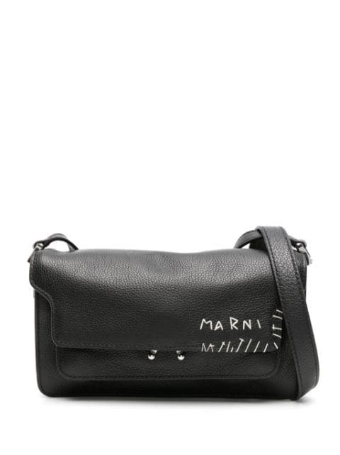 Marni crossbody-taske i læder med logo-syning