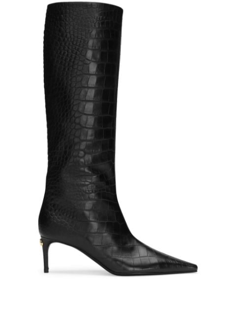 Dolce & Gabbana crocodile-embossed leather boots