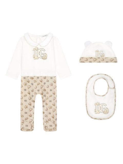 Dolce & Gabbana Kids Moon and Star-print DG-logo babygrow set