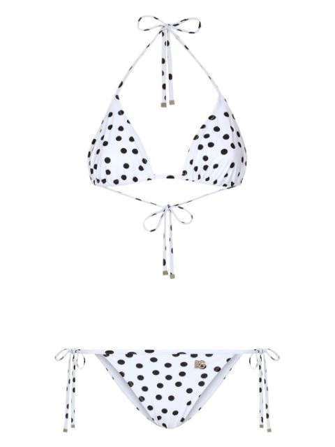 Dolce & Gabbana polka dot-print triangle-cup bikini set