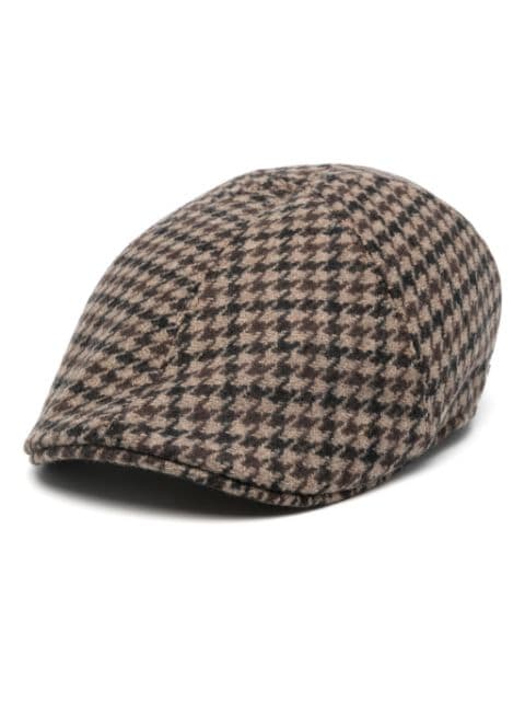 Tagliatore Donald houndstooth flat cap