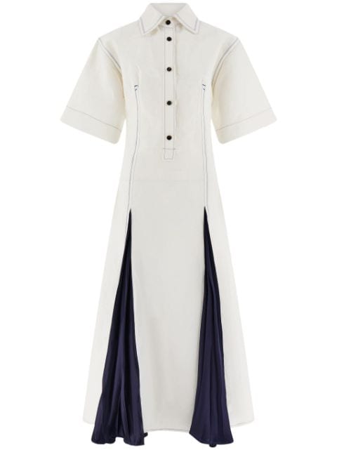 Ferragamo satin-inlay shirtdress