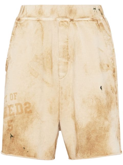 DSQUARED2 logo-print distressed-effect track shorts