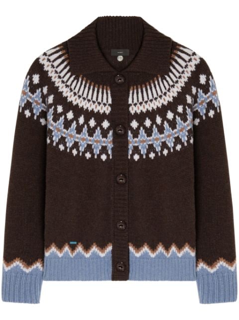 Alanui fair isle intarsia knit wool cardi coat