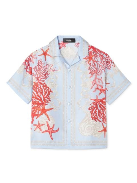 Versace Kids Barocco Sea silk shirt