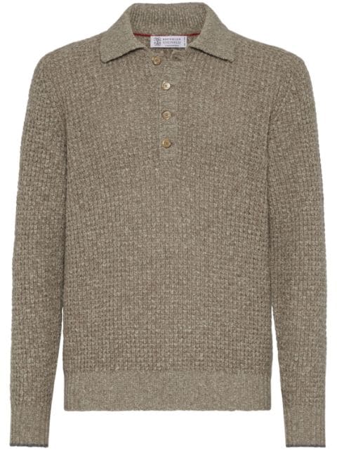 Brunello Cucinelli polo-collar long-sleeved jumper 