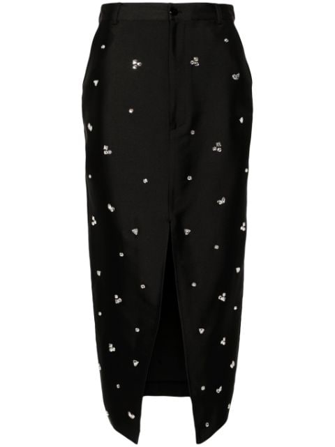 SANDRO rhinestoned midi pencil skirt