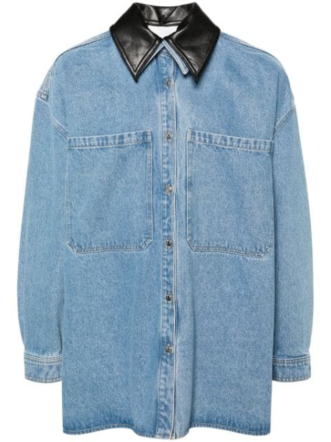 Nanushka contrasting-collar denim shirt jacket