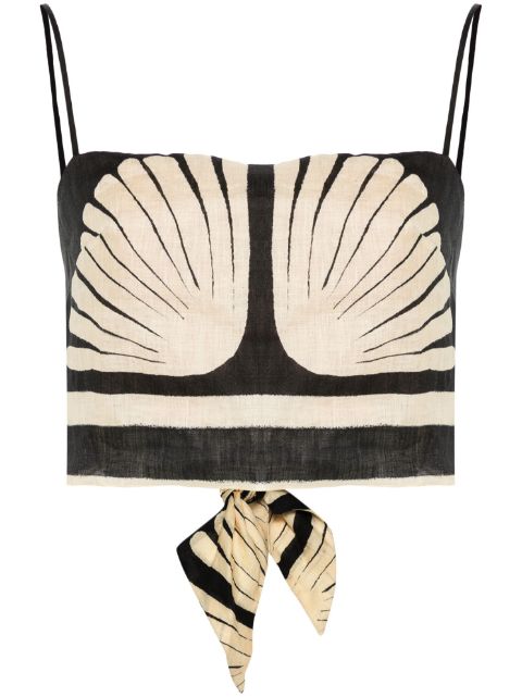 Johanna Ortiz Tree Soul linen crop top