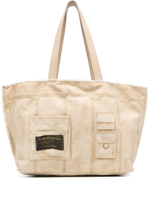 Acne Studios fringed printed tote bag