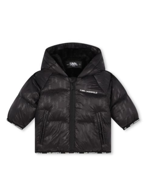 Karl Lagerfeld Kids logo print puffer jacket