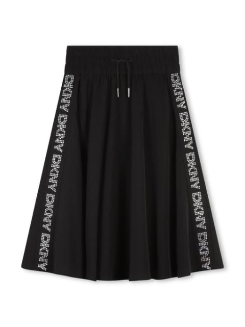 Dkny Kids logo-tape pleated midi skirt