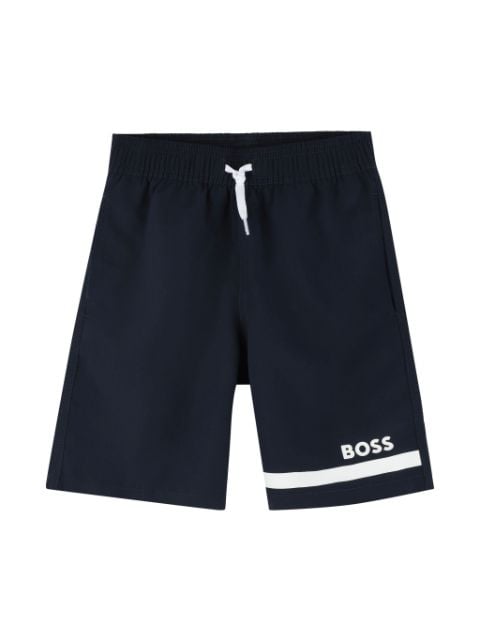 BOSS Kidswear logo-print swim shorts