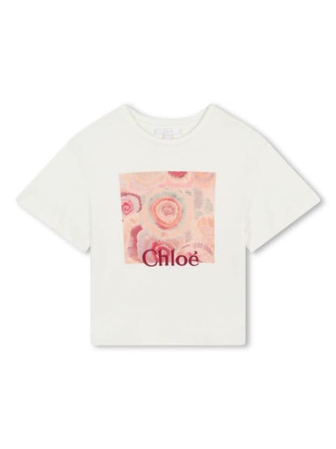 Chloé Kids logo-print cotton T-shirt