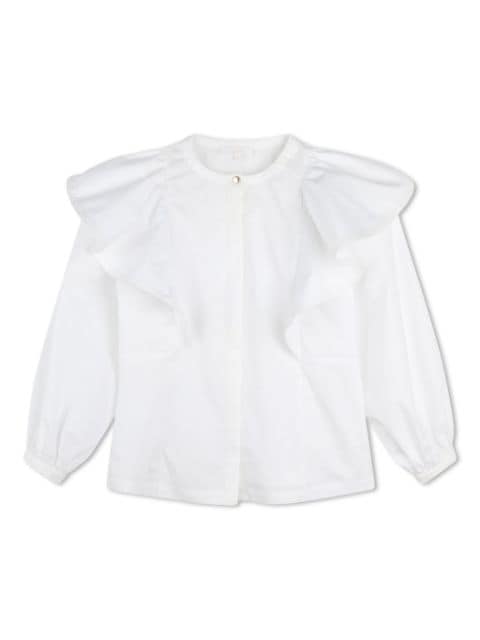 Chloé Kids embroidered-design cotton blouse