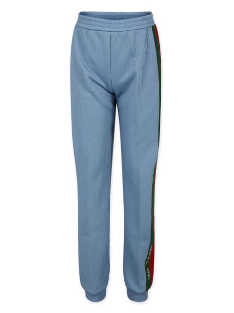 Gucci Kids Web-detail fine-ribbed track pants