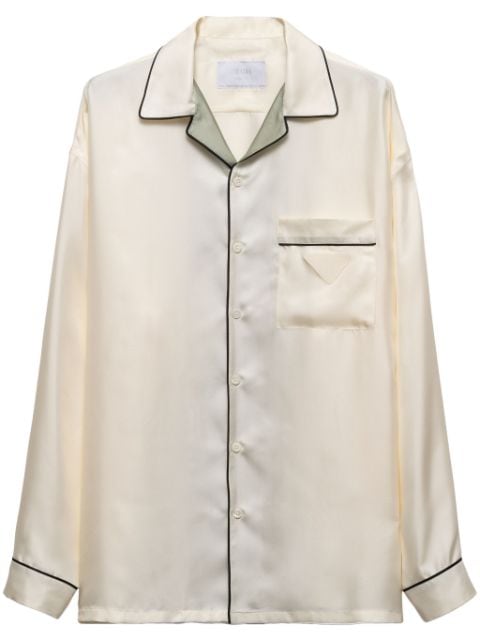 Prada contrast-trim silk shirt