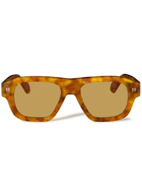 Off-White tortoiseshell-effect geometric-frame sunglasses