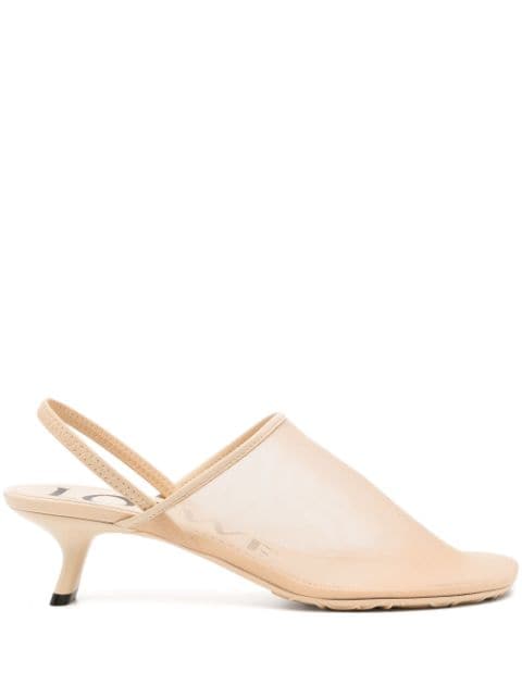 LOEWE 45mm mesh-design slingback mules