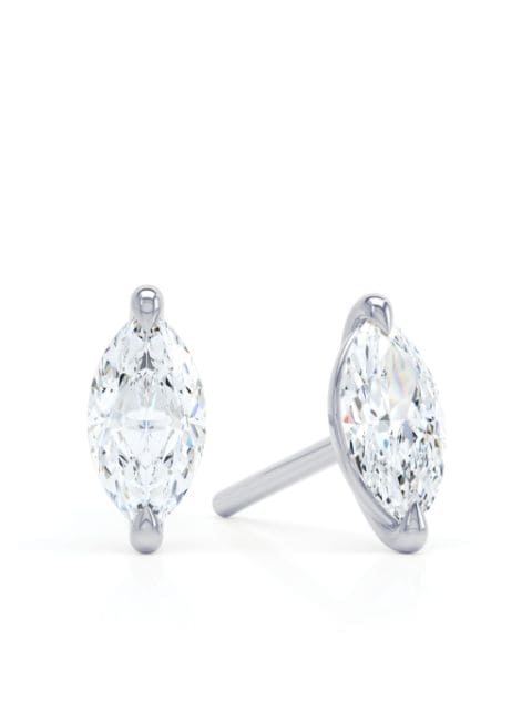 LOEV  18kt white gold The Marquise diamond stud earrings