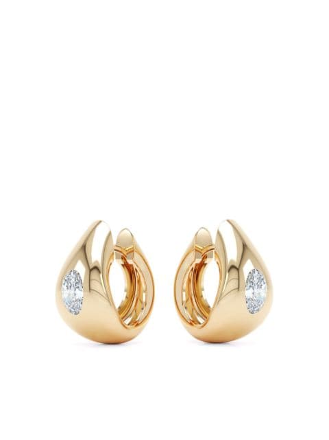 LOEV  14kt recycled yellow gold Curve diamond earrings