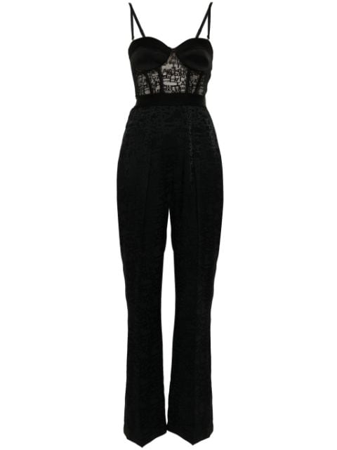 Elisabetta Franchi logo-jacquard pleated jumpsuit 